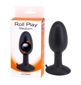 SILIKONOWY KOREK ANALNY Z KULKĄ ROLL PLAY MEDIUM