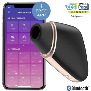 SATISFYER LOVE TRIANGLE BLACK MASAŻER ŁECHTACZKI STEROWANY TELEFONEM