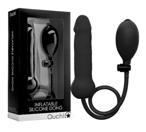 POMPOWANE CZARNE SILIKONOWE DILDO INFLATABLE DONG