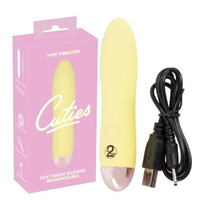 ŻÓŁTY SILIKONOWY WIBRATOR CUTIES MINI 13,2 CM USB