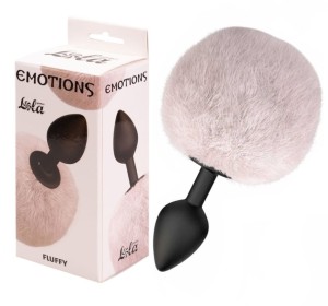 SILIKONOWY KOREK ANALNY FLUFFY WHITE Z KRÓLICZYM OGONKIEM