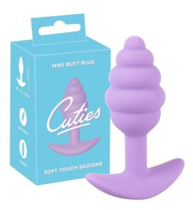 KOREK ANALNY MINI CUTIES PURPLE ZE ŻŁOBIENIAMI