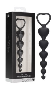 SILIKONOWE KORALIKI ANALNE ANAL HEART BEADS BLACK