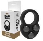 PIERŚCIEŃ EREKCYJNY NA PENISA Z TRZEMA CIĘŻARKAMI RAMROD