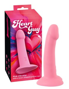 WIBRUJĄCE DILDO REALISTYCZNY WIBRATOR Z PRZYSSAWKĄ HEART GUY PINK USB