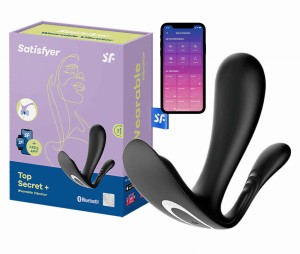 SATISFYER TOP SECRET + WIBRATOR  STYMULUJĄCY POCHWĘ I ANUS Z APLIKACJĄ 