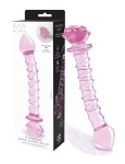 SPIRALNY SZKLANY KOREK ANALNY GLAZE GLASS ROSEBUD SPIRAL G-SPOT DILDO 9"