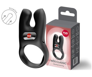 WIBRUJĄCY PIERŚCIEŃ FUN FACTORY NOS BLACK 2 SILNIKI USB