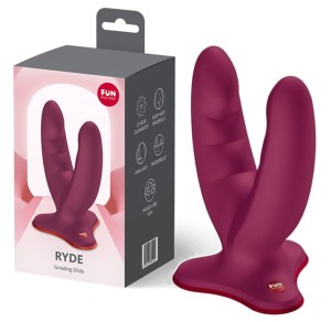 PODWÓJNE DILDO FUN FACTORY RYDE RED Z PRZYSSAWKĄ