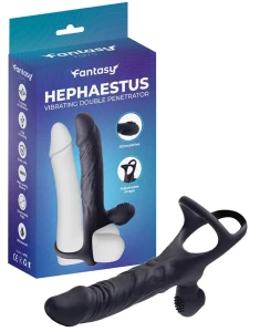 HEPHAESTUS WIBRUJĄCA NAKŁADKA DILDO NA PENISA DO PODWÓJNEJ STYMULACJI USB