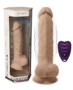 Realistyczny Wibrator Dildo SILEXPAN z Pilotem Termoreaktywny Silikon 20 cm