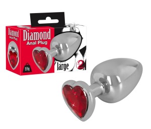 ALUMINIOWY KOREK ANALNY Z BŁYSZCZĄCYM SERCEM 159G 