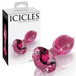 RÓŻOWY DIAMENT SZKLANY KOREK ANALNY ICICLES NO.79 