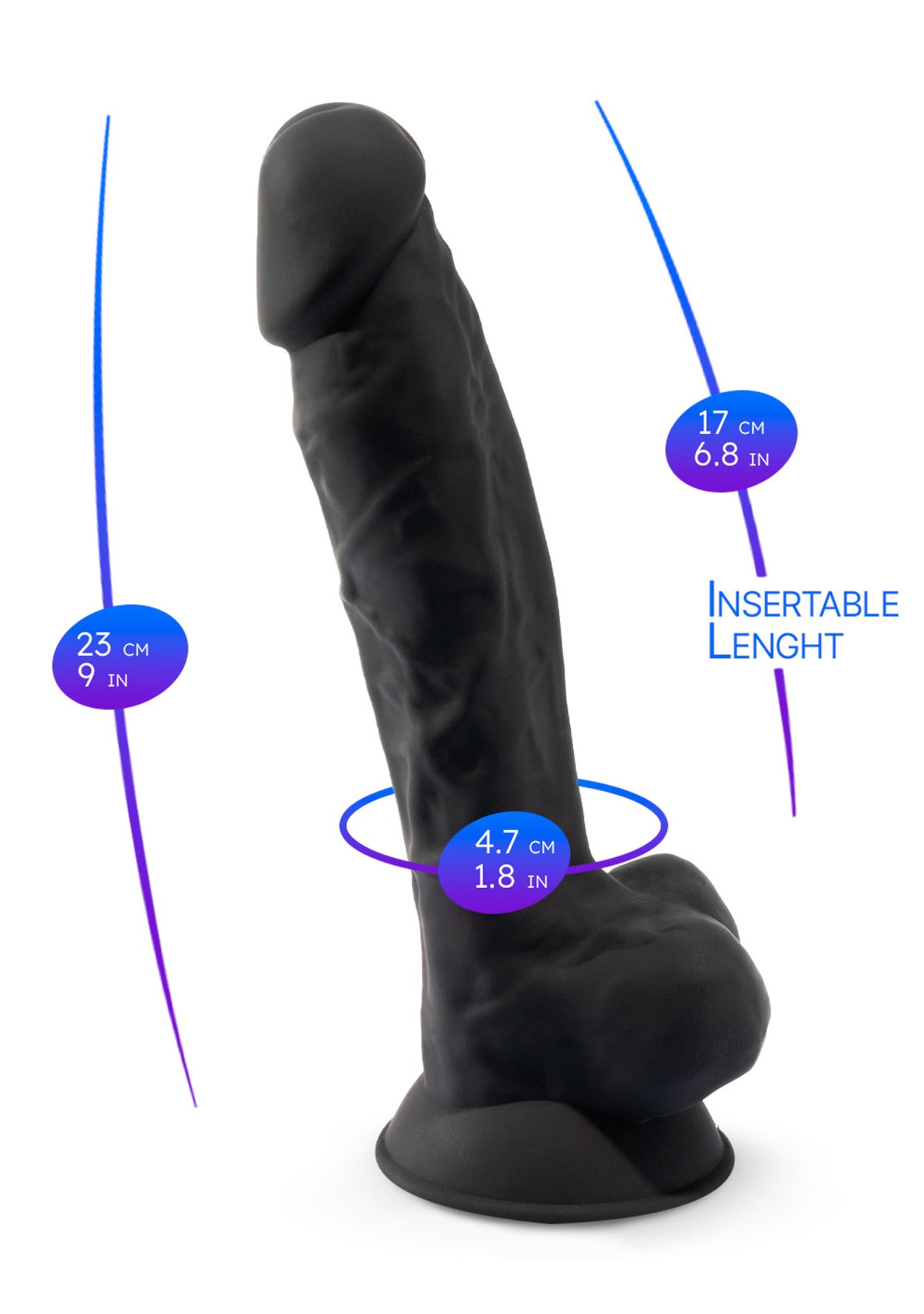 czarne dildo Silexpan wymiary