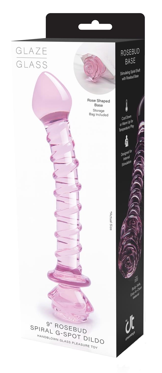 spiralne szklane dildo korek analny 9 cali