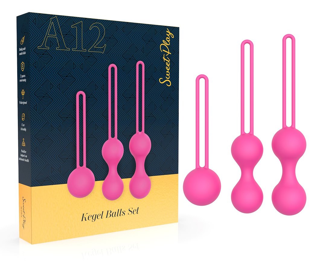 ZESTAW 3 KULEK GEJSZY DO ĆWICZEŃ MIĘŚNI KEGLA EROSPACE SWEET PLAY A12