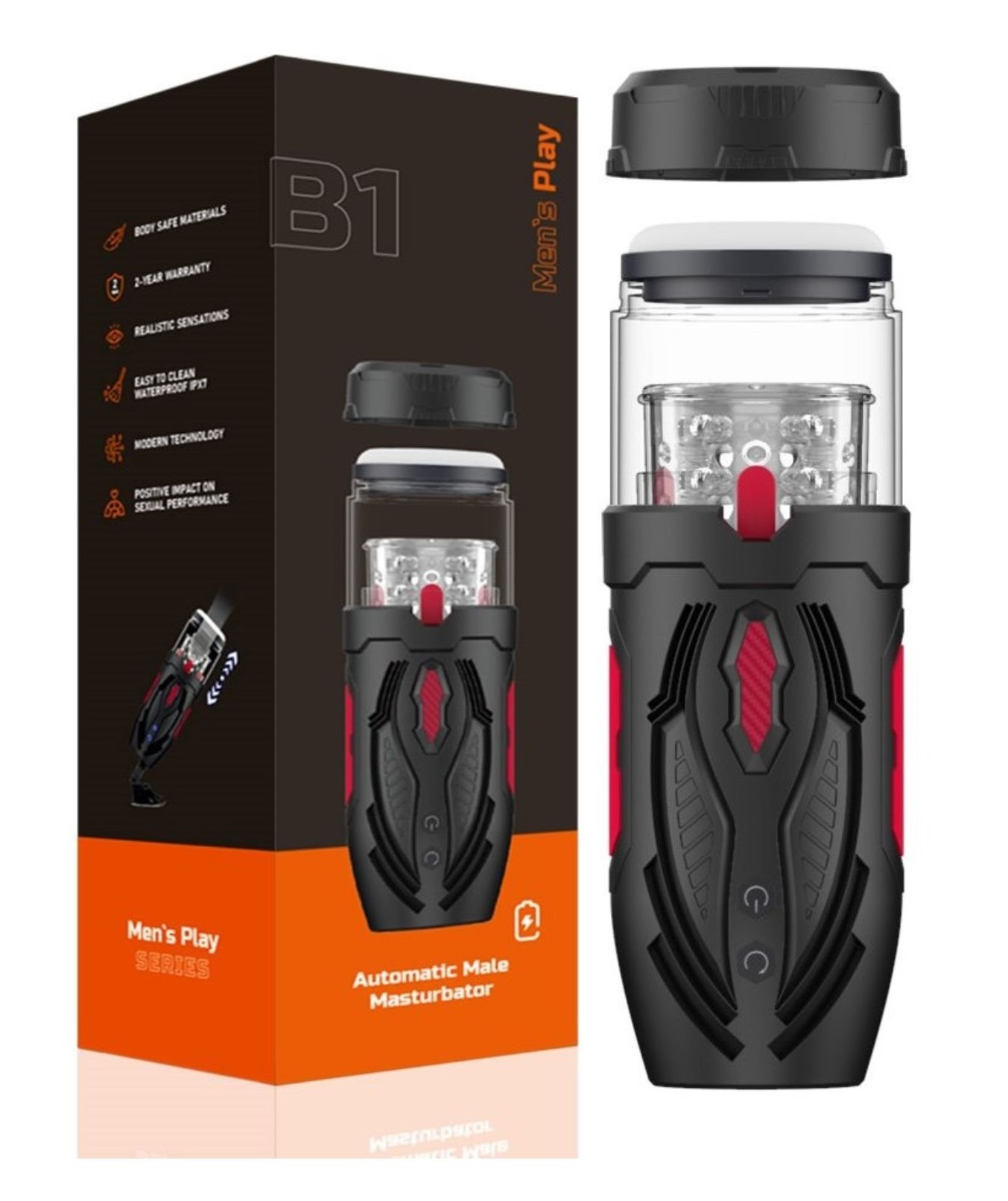 MASTURBATOR Z RUCHEM POSUWISTO-OBROTOWYM EROSPACE MEN’S PLAY B1